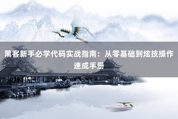 黑客新手必学代码实战指南:从零基础到炫技操作速成手册