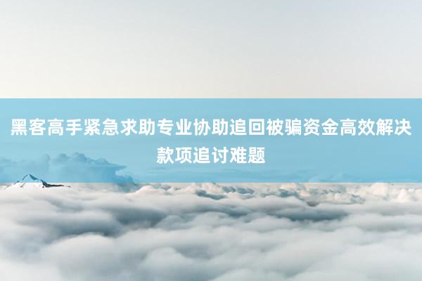 黑客高手紧急求助专业协助追回被骗资金高效解决款项追讨难题