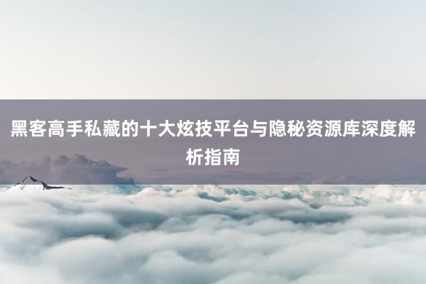 黑客高手私藏的十大炫技平台与隐秘资源库深度解析指南